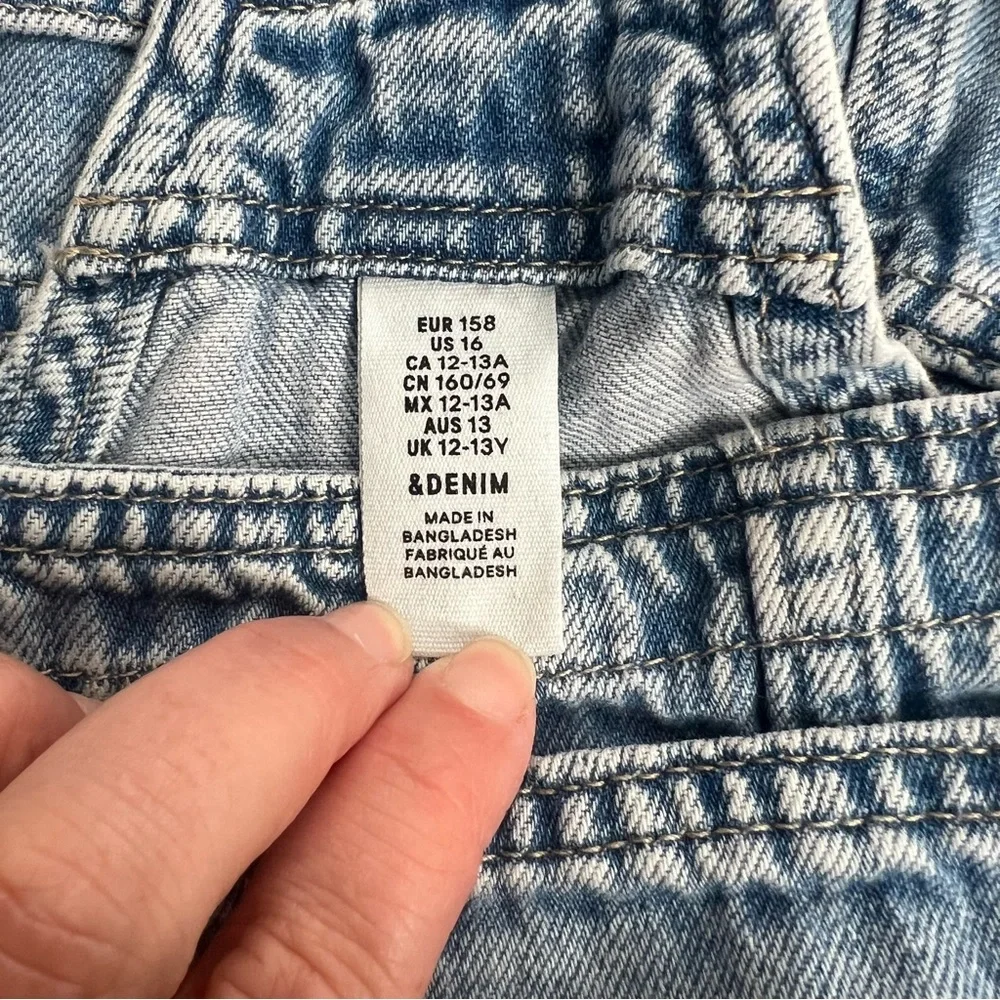 &DENIM BRAND Girls‎ Juniors Size 16 Denim Jeans Short Overalls Bibs Shortalls